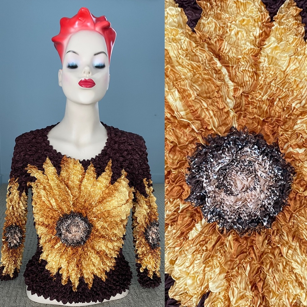 SUNFLOWER Floral STRETCH Fit Cottage Core Y2K TOP One-Size